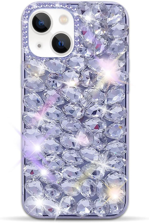 Bonitec 3D Glitter Sparkle Bling Case for iPhone 13 - Luxury Shiny Crystal Rhinestone Diamond Bumper Clear Gems