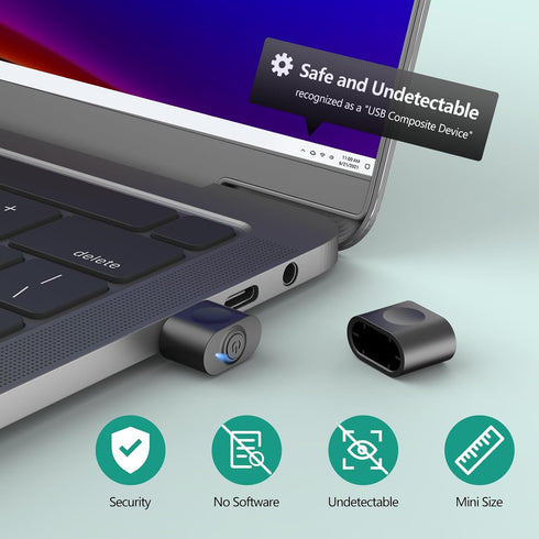 HOTLIFE Undetectable Mouse Jiggler, USB Mouse Mover Device Keeps PC Awake, Driver-Free Auto Shaker with 3 Mode Switch