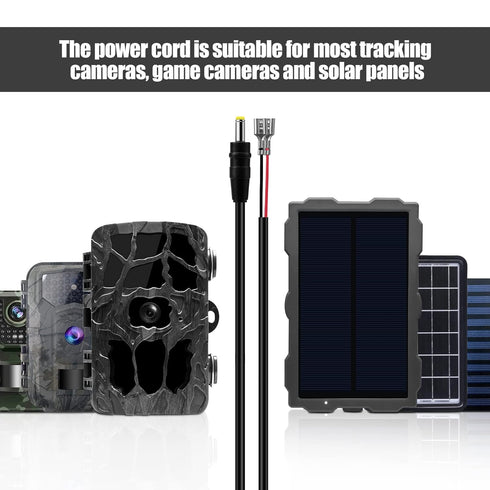 2 Cord,5.5x2.1mm Camera,5.5x2.1mm PCS Trail Camera Power DC External Power Cable Compatible with Spypoint,Stealth