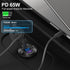 12V USB Outlet Aluminum Car Charger PD65W for Laptops, Quick Charge 3.0 USB Port with Voltmeter for RV Marine Boat