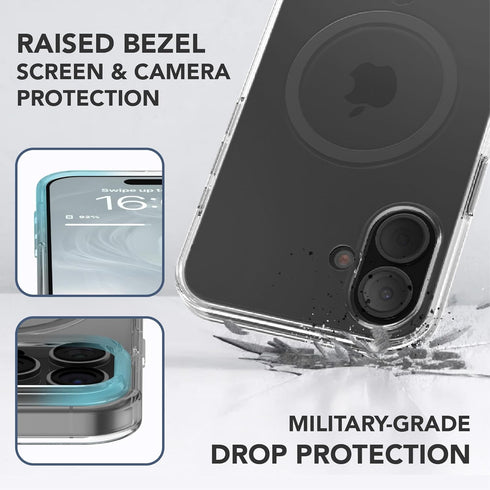 SleekStrip 16 UltraClear Magnetic Case for iPhone Military Grade Drop Protection Anti Yellow for MagSafe Best