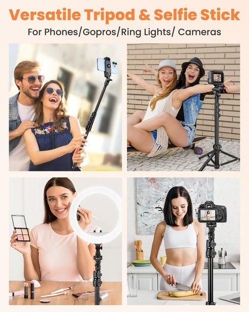 Victiv 85" Phone Tripod, Tall Tripod for iPhone with Remote, Gooseneck and Phone Holder, Overhead Phone Stand for Video
