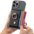 Wallet Stick on Phone Case, Credit Card Holder with Ring for Back of Phone Cases, Compatible with iPhone, Samsung Galaxy