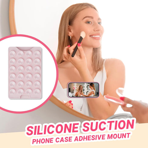 Silicone Suction Phone Case Mount, Non Slip Suction Cup Phone Mount, Hands-Free Phone Accessories Holder for Selfies