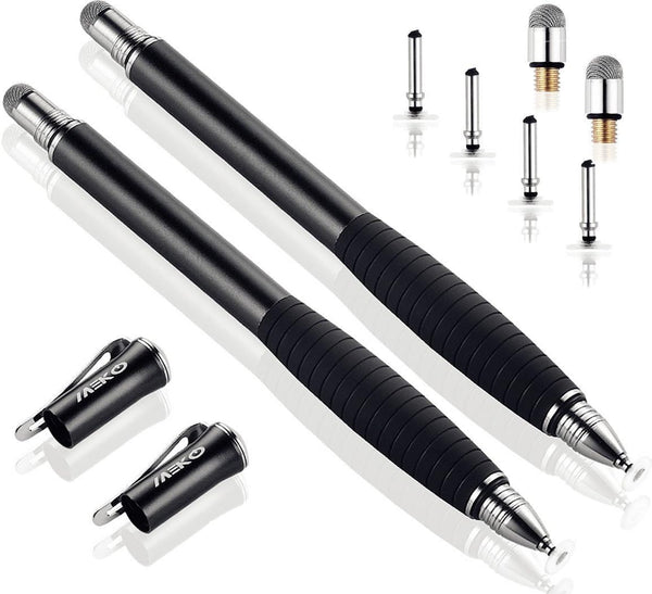 MEKO 2nd Generation Disc Stylus Pen Bundle for iPhone, iPad Pro/Mini/Air, Samsung Galaxy Note, 6 Replacement Tips