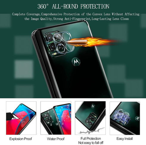 TQLGY 3 Pack Ultra HD Tempered Glass Screen Protector for Motorola Moto G Stylus 5G 2021 + Camera Lens Protectors.