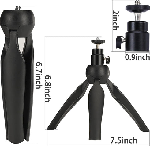 PIXEL 1/4 3 Camera Mini Desktop Tripod Stand with Universal Screw Ball Head for DJI osmo Pocket Mirrorless Cameras