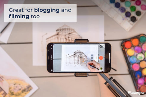 PHOTOMYNE Album Sturdy Flexible Phone Holder for Desk, Table, Office, Kitchen with Clamp for Photo Scanning, iPhone