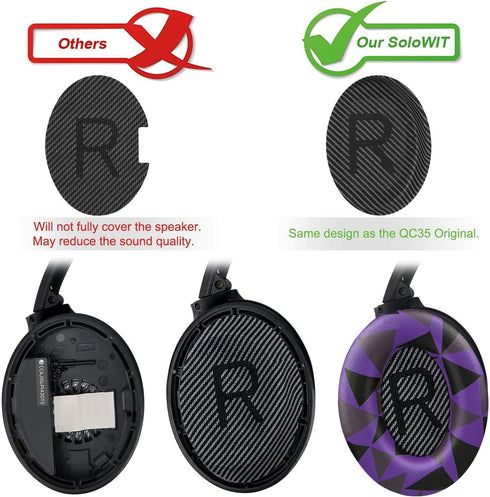 SoloWIT Replacement Earpads for Bose QuietComfort 35 & 35 II Headphones, Softer Leather Noise Isolation Foam