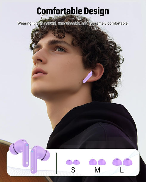 5.4 IP7 Wireless Earbuds, Bluetooth Headphones Bass Stereo, Ear Buds with Noise Cancelling Mic, LED Display in Ear