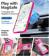 Strong Magnetic iPhone 15 Pro Max Case, Compatible with MagSafe, Military-Grade Drop Tested, Shockproof Cover, Hotpink