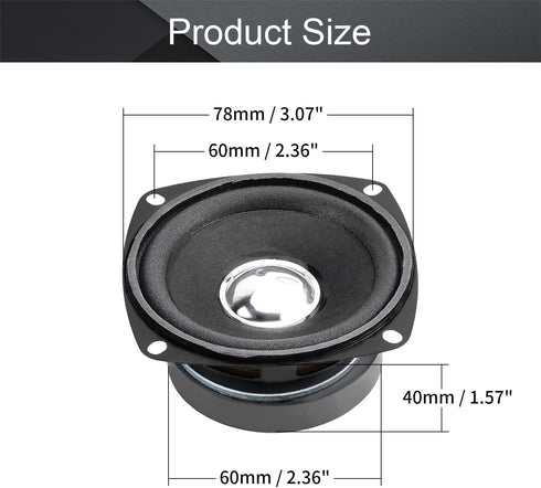Fielect 1Pcs 8Ohm 20W External Magnet Speaker Loudspeaker 78mm Dia