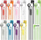 Maeline Bulk 10 Pack Earbuds with Microphone, Multi Color, Noise Isolating Stereo Headphones, Tangle Free Cord,