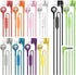 Maeline Bulk 10 Pack Earbuds with Microphone, Multi Color, Noise Isolating Stereo Headphones, Tangle Free Cord,
