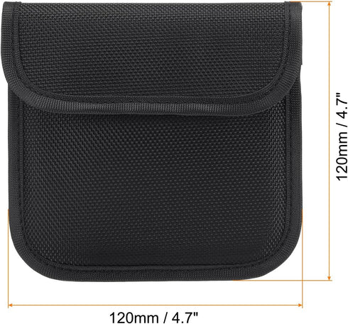 PATIKIL 120x120mm Lens Filter Case, 2Pcs Camera Filter Case Portable Lens Filter Pouch Photography Fit Camera Bag Coat Pocket Drone, Black