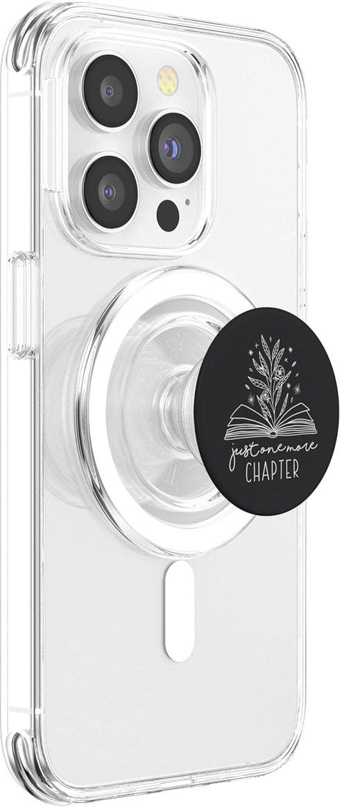 PopSockets PopGrip for MagSafe - Just One More Chapter Floral Book Lover Reading Design