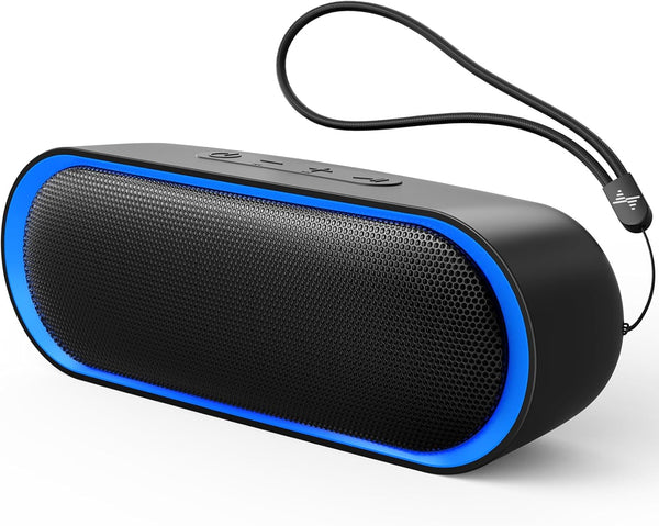 LENRUE Bluetooth Speakers - Waterproof Portable Speakers with TWS, 24 Playtime, Stereo Sound, Black