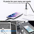USB to USB C Adapter 10 Pack, USB A to USB C Converter for iPhone 15/14/13 Pro, iPad Air, AirPods, Black+Grey