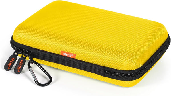 Bright Yellow Hard Shell Electronic Organizer Carrying Case, Large Storage for Hard Drive, Phone, Power Bank - Zipper