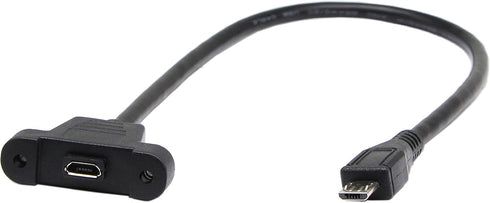 zdyCGTime (30cm) Micro USB Panel Mount Cable, Micro USB Male to Female Data Extension Cable