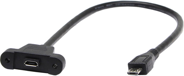 zdyCGTime (30cm) Micro USB Panel Mount Cable, Micro USB Male to Female Data Extension Cable