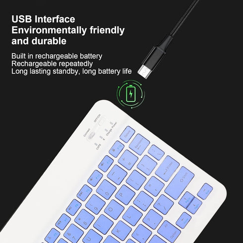 Keyboard and Mouse, Ultra Slim Bluetooth Combo, Rechargeable Portable Set for Laptop PC Cellphone