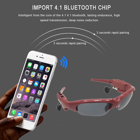 Wireless Bluetooth Sunglasses, Anti-ray Stereo 4.1 Music Headphones for Men, Support Headset and Hands-free for Cell