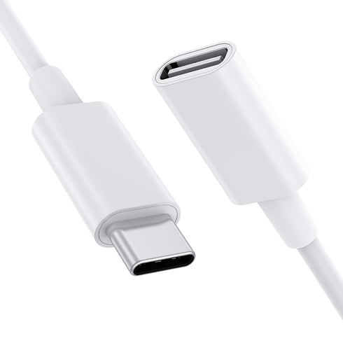 CONMDEX 6FT USB C Extension Cable for Mag Safe Charger, 9V 3A, iPhone 15/14/13, PS5 Controller, White.