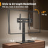 Perlegear Universal Swivel TV Stand, Height Adjustable for 32–70 inch TVs, Tempered Glass Base, Holds Up to 88 lbs,