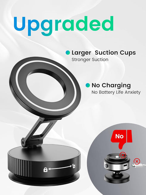 Hohosb Magsafe,360 Phone Holders for Your car,Upgraded Vacuum Magnetic Phone Holder Stand for Rotatable Zinc Alloy