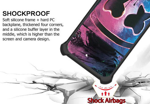 Nokia C110 Phone Case with Luminous Effect, Hard PC + Soft Silicone Cover with Ring Support (YGH-BQ)