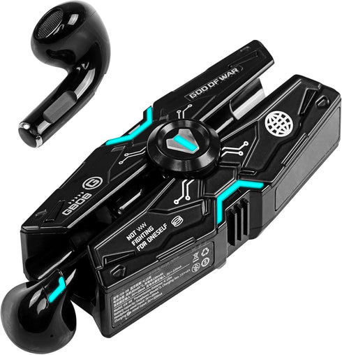 CERRXIAN Red Earbuds with Charging Case LED, High-Fidelity Stereo for iOS/Android, Gaming/Running/Fitness