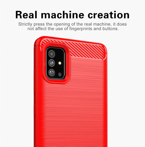 MAIKEZI Soft TPU Slim Fashion Anti-Fingerprint Phone Case Cover for Samsung Galaxy A51 4G (Black Brushed TPU)