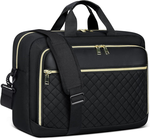 NEWHEY Laptop Bag 15.6 Inch Briefcase for Women Men, Waterproof Messenger Bag for Business Office Work, Black
