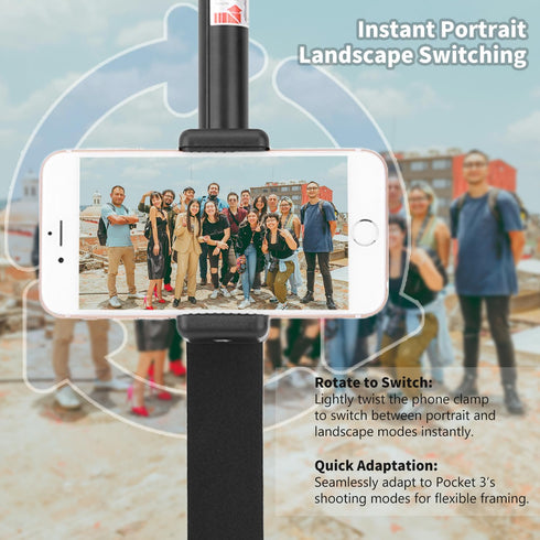 uconsmimo 36 inch 4/3 360, Retractable Selfie Stick+Tripod Mount for DJI Osmo Pocket & Osmo Extension Rod+Tripod