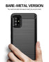 MAIKEZI Soft TPU Slim Fashion Anti-Fingerprint Phone Case Cover for Samsung Galaxy A51 4G (Black Brushed TPU)