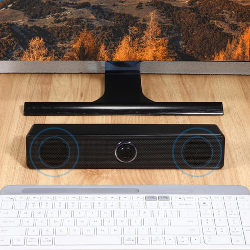 HOMSFOU 2.0 Setup Sound Bar Home Soundbar System Stereo Desktop Speaker for Tv Pc Mobile Devices Compact Sound Bar