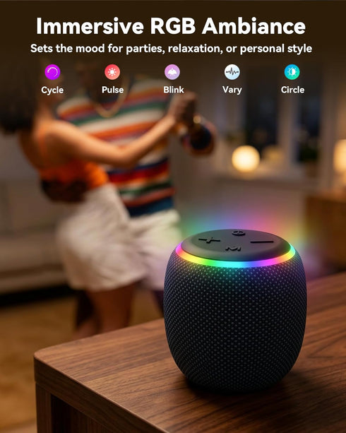 BassBloom 3 IPX6 12W 5.4, Room Portable Bluetooth Speaker, Waterproof, TWS Pairing, Powerful Stereo Sound with RGB