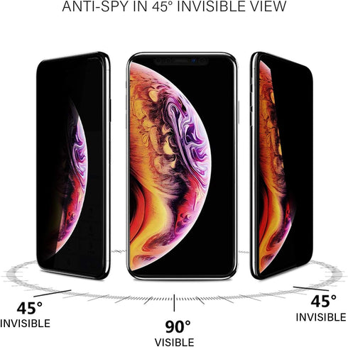ZUSLAB Privacy Screen Protector - Compatible with Apple iPhone 11 Pro, Anti Spy Tempered Glass Full Coverage