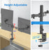 H&C(hcck&Cllassp) 17-27 17.6lbs, Dual Monitor Mount, Monitor Arm with Swivel, Tilt, Rotation, Height Adjustable, VESA