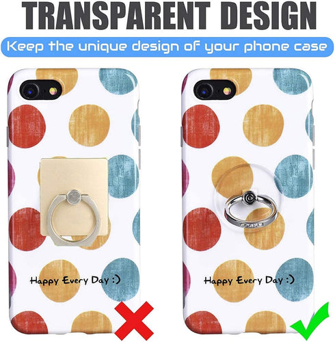 EI Sonador 360 (2 Transparent Phone Ring Holder Grip - Clear Cell Phone Ring Stand Holder Finger Grip Kickstand