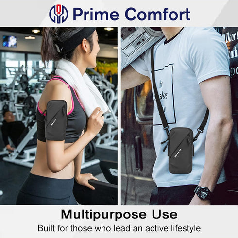 Phone Holder Arm Band, Small Crossbody Shoulder Holsters Bag for iPhone and Android, Use for Running, Walking, Hiking &
