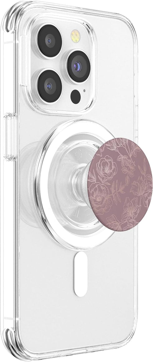Dusty Rose Floral Phone Grip Dusty Rose Floral PopSockets PopGrip for MagSafe