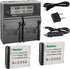 Kastar Dual Fast LCD Charger & 2 x Battery Replacement for Panasonic DMW-BLH7 Cameras