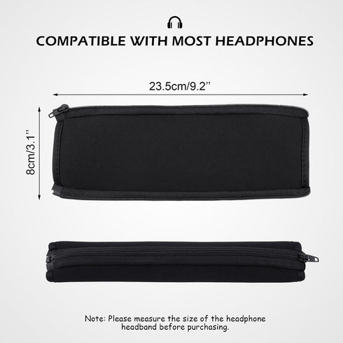BlingKingdom Zippered Headband Cover for Headphones - Black