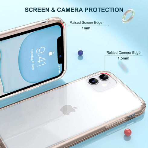 ULAK Clear iPhone 11 Case with Color Border, Slim Transparent Anti-Scratch Shockproof TPU Bumper Cover, Champagne