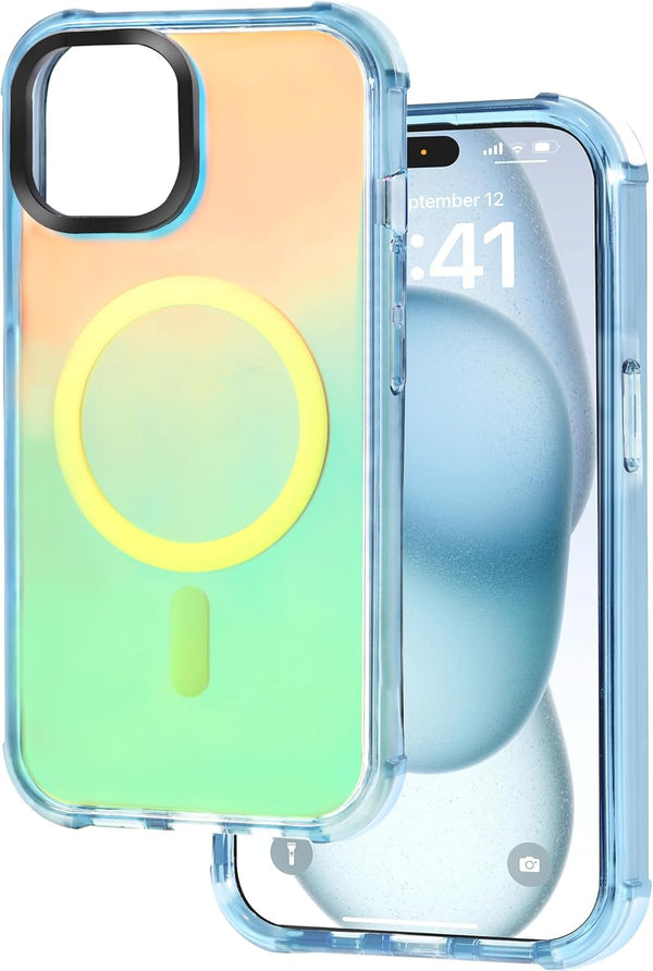 Tigowos Magnetic Bumper Case for iPhone 15, Fits MagSafe 20FT Drop Resistant Shockproof Slim Fit Cover