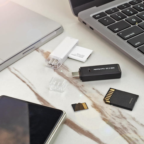 Wansurs 5Gbps 2-in-1 MMC, RS-MMC, Micro SD Card Reader, USB C Memory Card Reader for Digital Camera, SD Card Viewer
