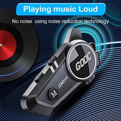 Motorcycle Helmet Bluetooth Headset, Noise Cancellation Speakers for 2 Riders, Communication Systems for Riding
