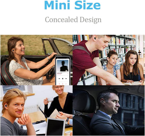 Mini Bluetooth Single Earbud - Small Wireless Invisible Headphones with 6-Hour Playtime for iPhone, Android, PC, TV,